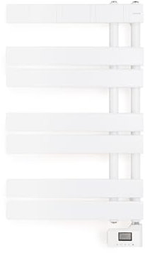 CREATE / Warm Towel Modern/Toallero Eléctrico de Pared Blanco / 80x50 cm / 2 en 1, 6 Modos Funcionamiento, Pantalla LCD, Temporizador hasta 24h, 400W