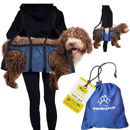 Wanderpfote Trasportino per Cani - Borsa da Trasporto per Cani Ideale come Imbragatura per l'uso Quotidiano o come Zaino d'Emergenza per l'Escursionismo - piccola, leggera e robusta