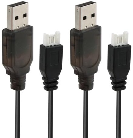 2er Pack USB-Ladekabel mit SM-2P-Stecker, 3,7 V HSP, für NI-MH Akkus, Kompatibel mit RC-Drohnen und Fahrzeugen, Robustes und Flexibles Design