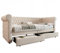 Polsterbett Sofabett mit USB Type-C Leselicht, Schlafsofa Tagesbett , 2 Stauraum Schubladen, kinderbett Jugendbett Bettgestell,Lattenrost aus Holz Samt, Grau 90x200cm(Ohne Matratze) (Beige, 90x200 cm)