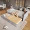 Jtyca Velvet Day Bed, Upholstered Single Sofa Bed with Trundle Bed, 3FT-90x190 CM, Grey, No Mattress