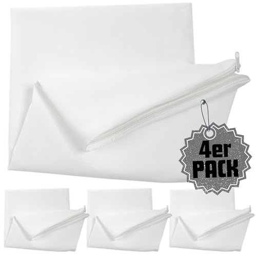 Qooltex Kissen Inlett ohne Füllung 45x45 cm 4er Pack Set 100% Baumwolle | Kopfkissen Inlett leer 4er Pack, Individuell befüllbar, Innenkissen, Kissenbezug, für Dekokissen, Sofakissen, Bettkissen