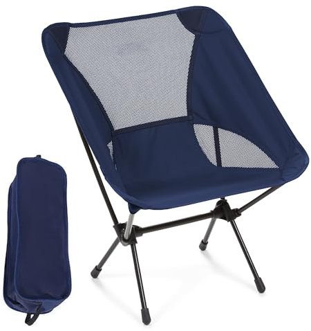 TWZ Campingstuhl Faltbar für Erwachsene, ultraleichter tragbarer Stuhl mit Tragetasche, Kleines Packmaß Klappstuhl für Outdoor, Angeln, Strand, Camping und Wandern, stabile Rückenlehne
