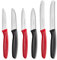 Ruffulon Paring Knife,Set of 6, Vegetable Knife Small,Premium Fruit Knives,Small Kitchen Knife Sets,Straight Edge&Serrated Knifes,Red&Black Kitchen Paring Knives,Dishwasher Safe
