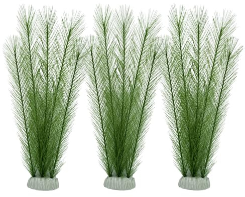 M2cbridge Fish Tank Artificial Silk Green Water Plants Aquarium Decor Soft Grass 3 Pack,12