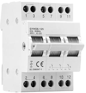 KKHCMZPI GYHO8 3P 40A 63A 100A 125A Interrupteur d'isolement de Transfert Manuel à Double Alimentation Interrupteur de Transfert modulaire(63A)