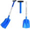 MQUMSA Schneeschaufel, tragbar, bunt, ausziehbar, Aluminium, Blau und silberfarben