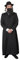Unknown Adult Rabbi Costume - Black Duster Coat + Hat with Hair Curls + Fake Beard - XL