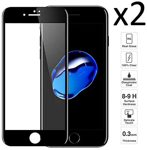 iGlobalmarket [2 Unidades] Protector de Pantalla compatible para iPhone 7 Plus y iPhone 8 Plus, Vidrio Templado, Sin Burbujas, Pantalla completa, 9H Dureza, Resistente a Arañazos