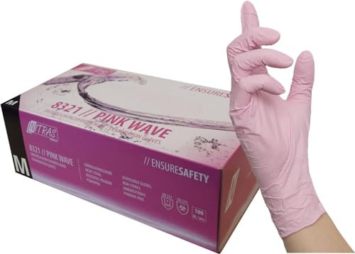 8321 Lot de 100 gants en nitrile Rose Taille M