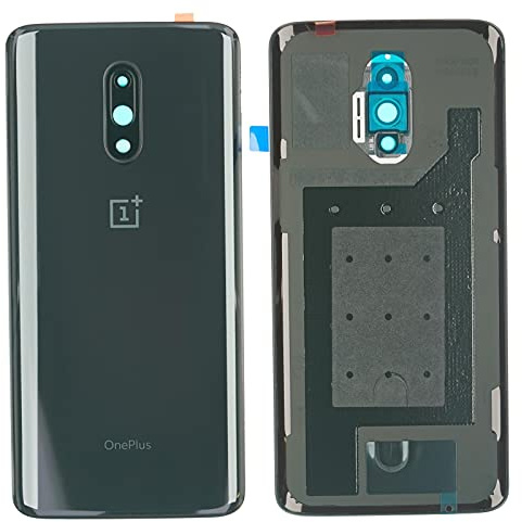 OnePlus 7 Gehäuse Back Cover Deckel Rückseite Kamera Linse Glas Mirror Gray, schwarz