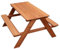 Sunny Dave Table Pique Nique en Bois, Marron | Table de Pique Nique Enfant pour Le Jardin, Table Picnic, Table Picnic Bois - 89 x 89 x 50,5 cm