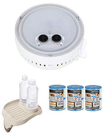 Intex Lot de 3 lampes de spa à LED multicolores et porte-gobelet et filtres de piscine de type S1