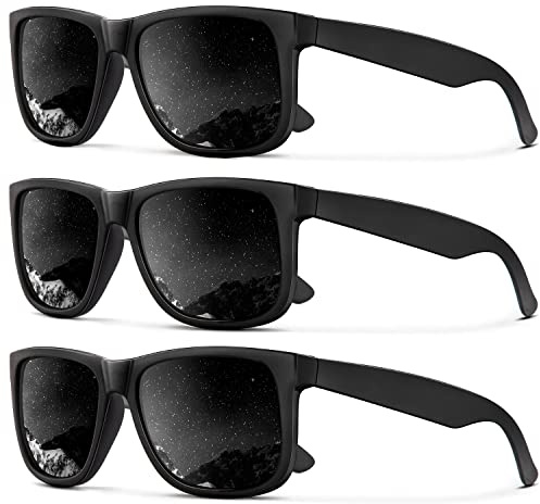 KALIYADI Sunglasses Men Polarized Sun glasses for Mens Womens Classic Matte Black Frame UV Protection 3pack(Grey)