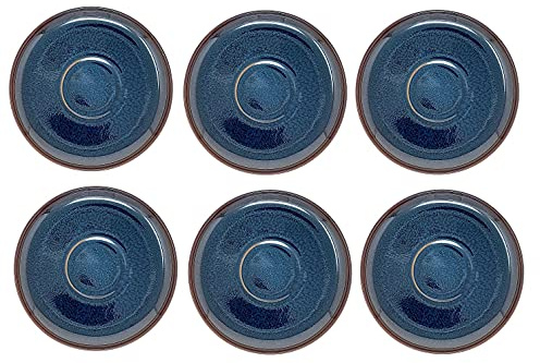 Villeroy & Boch Crafted Denim 6er Set Untertasse blau D. 15cm Porzellan