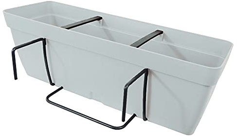 Art Plast Lolego Fly Square Jardinera 50 cm con escuadra de fijación Cuadrada, Blanco