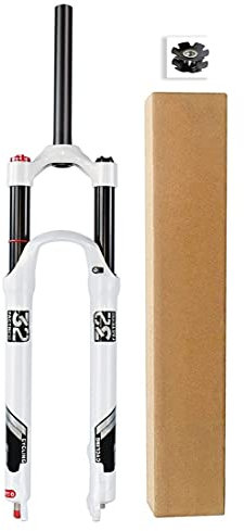 TOMYEUS Fourche À Suspension Pneumatique pour VTT 26 27,5 29 Pouces, Alliage de Magnésium 1-1/8 Pivot Droit VTT Fourche Avant Voyage 140mm (Couleur : Straight Manual Lock, Size : 26 inch)