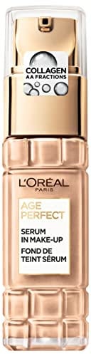 L'Oréal Paris Serum in Make up für reife Haut, Flüssige Foundation mit LSF 24, Für einen strahlenden Teint, Age Perfect, Nr. 180 Golden Beige, 1 x 30ml