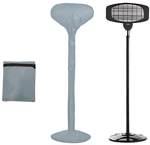 Electric Patio Heater Cover Full Covered with Zipper UCARE Waterproof Oxford Outdoor Garden Standing Electric Heater Cover Dustproof Anti-UV All Season Protection with Storage Bag (Grey)