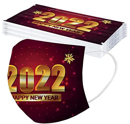 10 Stück 𝙤𝙥 𝙢𝙖𝙨𝙠𝙚𝙣 2022 Festivalmode Silvester Neujahr Mundschutz Erwachsene Kinder Einweg Weihnachts Mundschutz Weihnachten Mund Nasenschutz Halstuch Schals für Familie Nikolaustage