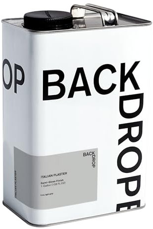 BACKDROP | Premium Interior Paint | Semi-Gloss Finish for Trim & Doors | Self-Priming, Low VOC, Green Wise Certified | ITALIAN PLASTER - Cool, light gray | 1 Gallon