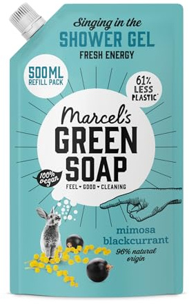 Marcel's Green Soap - Shower Gel Refill Mimosa & Blackcurrant - Vegan - Microplastic-free formula - 500 ml