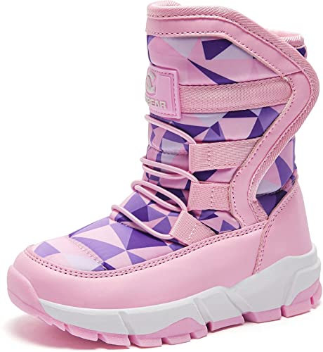 GUBARUN Unisex - Bambini Winter Boot Kids Stivali Ragazzi ragazze（N-rosa viola，EU33）