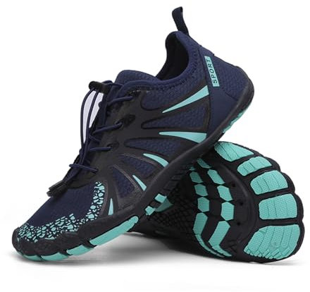 Surwin Barfußschuhe Herren Damen Wasserschuhe Schnell Trocknend Schwimmschuhe Schutz Strandschuhe Atmungsaktiv Aquaschuhe Feldluft Barfussschuhe rutschfest Badeschuhe Gr.38-47