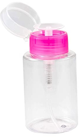 Nail Polish Remover Dispenser Empty Clear Push Down Bottle Plastic Pump Liquid Container Rosy 180ml, Nail Polish Remover Dispenser, Makeup Remover Dispenser, Nail Polish Remover Liquid Bottle, Nail