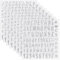 Zsanhua 8 Sheets Glitter Letter Stickers, Glitter Cursive Number Alphabet Stickers Self-Adhesive DIY Number Labels Greeting Card Glitter Stickers for Scrapbooking Graduation Cap Decoration (Sliver)