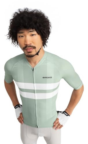 SIROKO - Sommer-Radtrikot M3 Mustair - XXL - Kühles Grün/Weiß