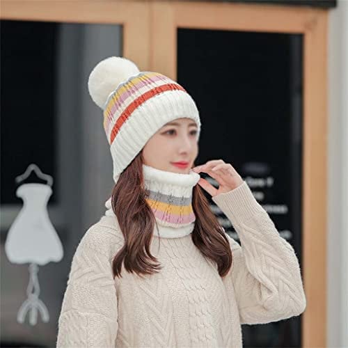 Mütze, Mütze, Schal, Kit, farblich abgestimmt, verdickte warme Mütze, Gehörschutz, Zweiteilige Wollmütze, Outdoor-Mütze, Freizeit (Farbe: B, Größe: Einheitsgröße) (B Einheitsgröße)