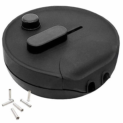 Universal Dimmer 60-300W Rund Fußdimmer HV 230V mit Schieberegler u. Druckschalter Mod.1012 incl. Aderenendhülsen (Schwarz)