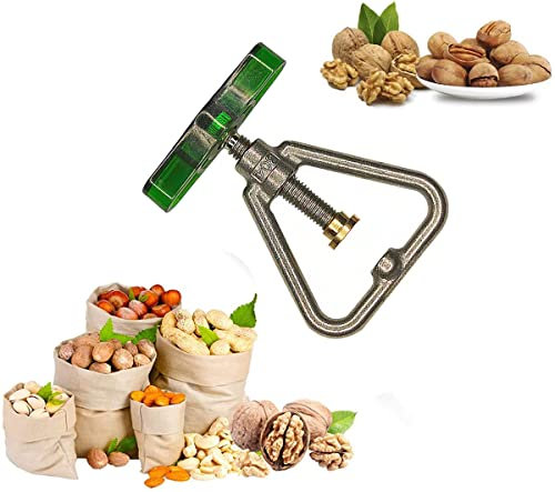 Metal Nut Cracker Black Walnut Cracker Kitchen Tool Stainless Steel Pecan Cracker Nutcracker Tool Heavy Duty for All Nuts,Black Walnut, Macadamia Nuts,Hazelnut,Brazil Nuts,Almonds,Pecan,Walnuts-Blue