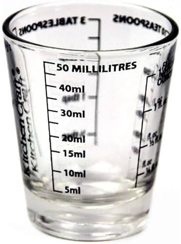 AMK® Kitchen Craft Mini Measuring Cup ml Teaspoon Shots Shot Glass fl oz Liquid Dry 50ml Measure