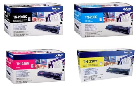 Brother Original Toner TN230 Schwarz Gelb Blau Rot 4 Farben Set HL3040CN MFC9120CN MFC9125CN MFC9325CN MFC9320CW HL3070CW HL3075CW DCP9010CN