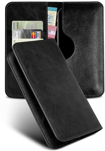 moex Purse Case für Motorola Moto G14 Handytasche mit Geldbörse, Klapphülle aus PU Leder mit Kartenfach, Flip Case Schutzhülle 360 Grad Rundumschutz Booklet Lederhülle, Schwarz