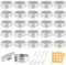 20 Pieces Small Tins with Lids, Round Travel Pots, Empty Cosmetic Containers Pots with Labels and Mini Spatula, Small Tins Jars with Screw Lids for Lip Balm, Sample, Cream Lotion (15ml)