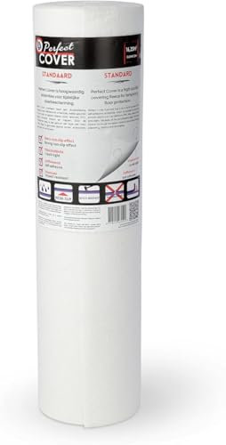 Perfect Cover Standard Malervlies 1x50m – Selbstklebendes Abdeckvlies und Schutzfolie für Boden – Robustes Vlies für Renovierung, Umzug, Bau & Malerarbeiten – Abdeckfolie für zuverlässigen Bodenschutz