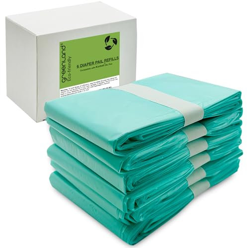 Best Value Eco-Friendly Refills for Korbell Diaper Pails 6-Pack (Blue - Plus 26L)