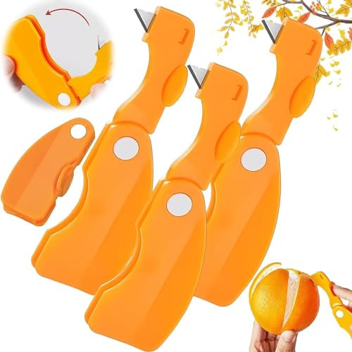 Pelador multifuncional plegable, pelador de naranjas, limones y cítricos sin esfuerzo, utensilio creativo para pelar naranjas de cocina