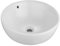 WAOCEO Baño Lavabo Fregadero de baño Blanco de 17,5 x 17,5, Fregadero Redondo de cerámica, Fregadero Moderno sobre encimera, tocador de baño Fregadero del baño