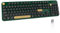 UBOTIE Teclado inalámbrico colorido de modo dual, Bluetooth y receptor USB, máquina de escribir retro, teclas redondas, compatible con múltiples dispositivos para PC, laptop, tablet, teléfonos (verde