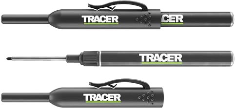 Tracer Marker Stifte mit langer Spitze, Marker Stifte für tiefe Lochmarkierung mit Holster und eingebautem Hosen-/Hemdclip 2 Stück
