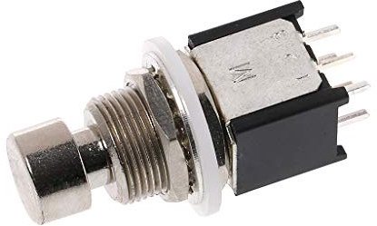 YIZITU DPDT Momentary On(On) Fußschalter Gitarreneffektpedal Metallbox Druckknopfschalter Ein/Aus Wasserdichter Momentan LED Steuerhebelgriff Start Stop Tactile Dimmer Detector Sensor Toggle