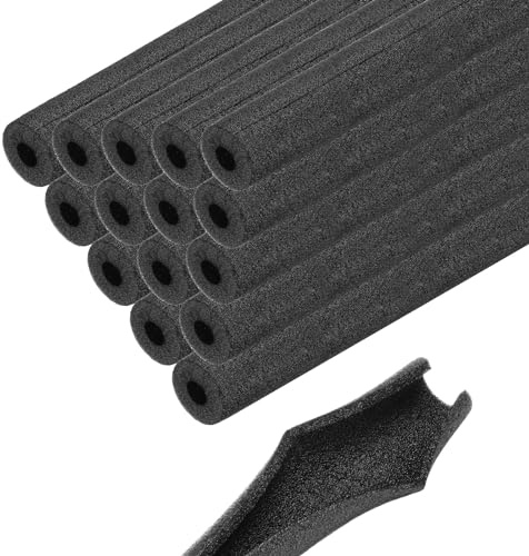 Rebower 24 Stück Rohrisolierung Schaumrohr 0.6 ID x 1-1/2 OD 3.3ft Wärmedämmung Schaumrohre [Für Kupferwasserrohr Frostschutz] - 15mmx38mm/Schwarz