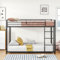 NQSLDM Letto a Castello 90x200 cm con scaletta e protezione dalle cadute, letto a soppalco in metallo con rete a doghe, per bambini e ragazzi, struttura in metallo, senza materasso, colore: Nero