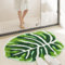 Tapis de bain antidérapant, motif feuilles vertes, super doux et absorbant l'eau, lavable en machine, pour douche, chambre à coucher, cuisine, porte, 60 x 80 cm