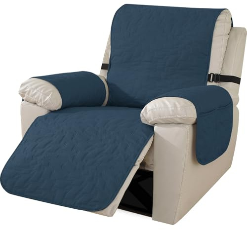 Ystyle Sesselschoner Für Relaxsessel, Sesselbezug Mit Armlehne, Sesselschoner Für Fernsehsessel, Sesselüberzug rutschfest, Sessel Überzug Waschbar, Sessel Bezug (GroßEr 1 Sitzer, Berlin Blau)