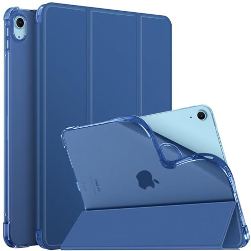 Fintie Funda iPad Air 11 Pulgadas 2025 (M3) / 2024 (M2), Funda iPad Air 5ª Gen (2022) / 4ª Gen (2020) 10.9, Transparente escarchada Trasera Suave, Azul
